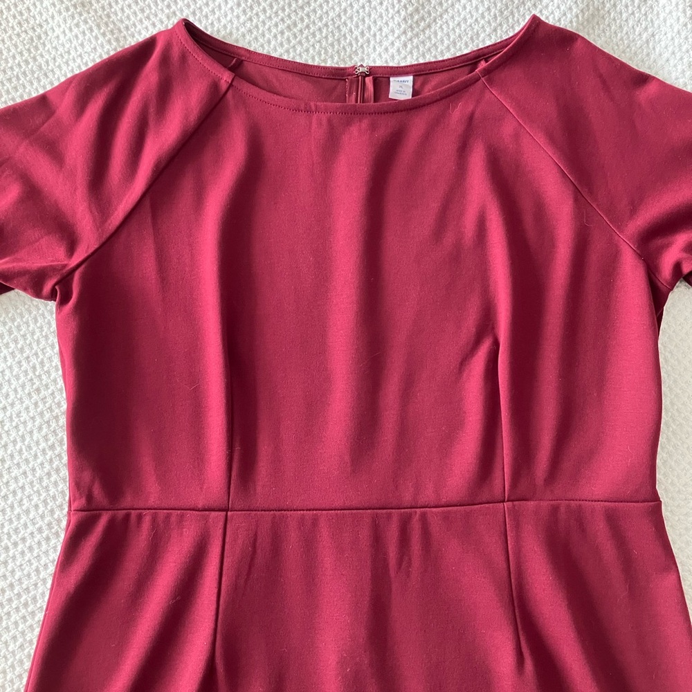 Ponte Sheath Dress w/ Boat Neck and Three-Quarter Sleeves